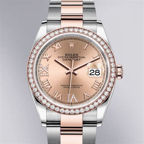 rolex datejust emas ros